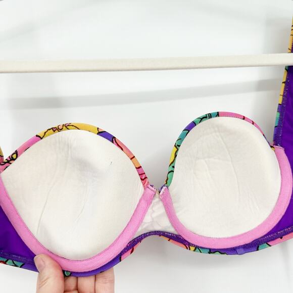 Lovers + Friends Women Beach Talie Balconette Underwire Floral Swim Bikini Top L - Picture 6 of 7